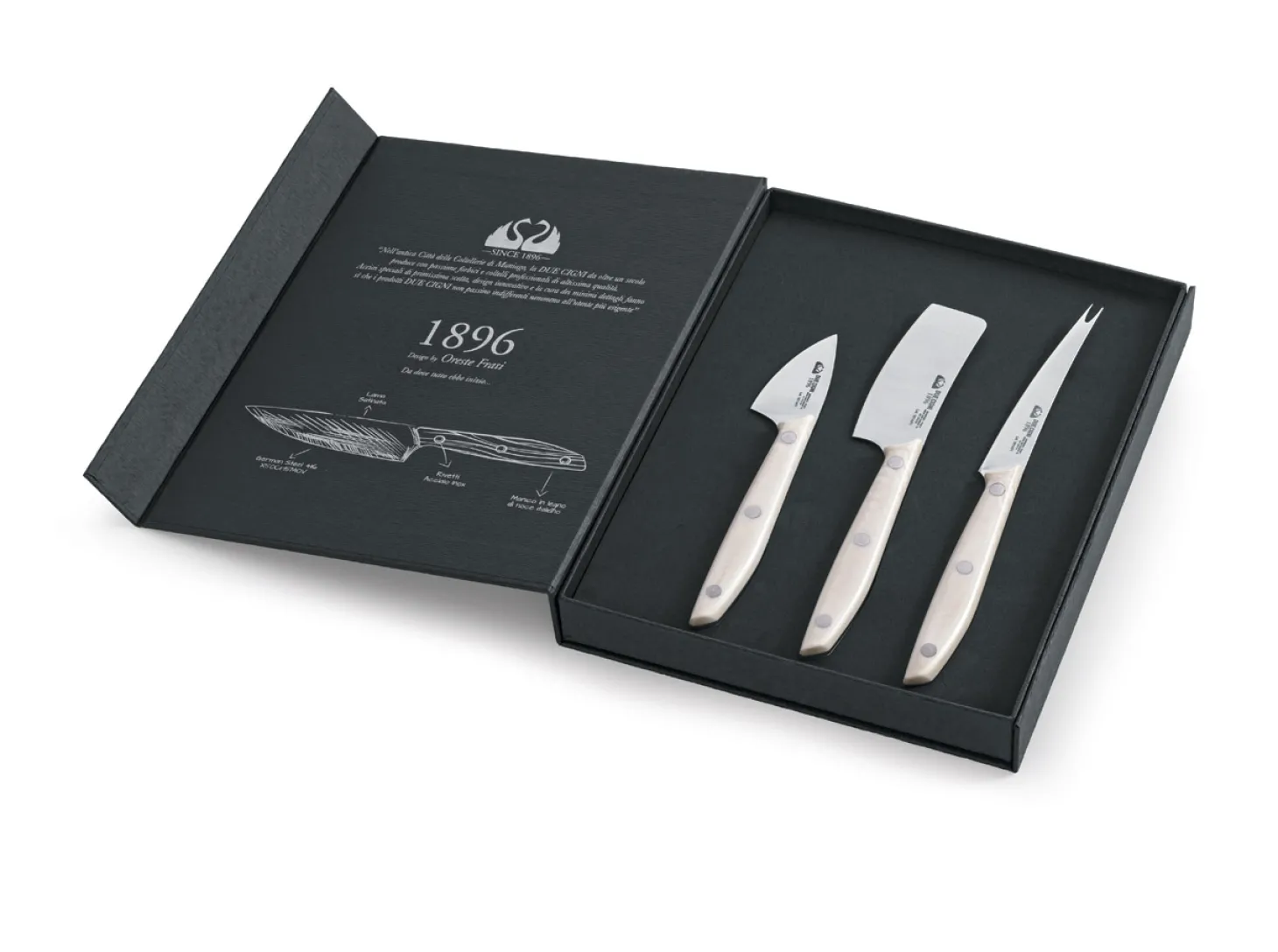 1896 Käsemesser Set POM Weiß