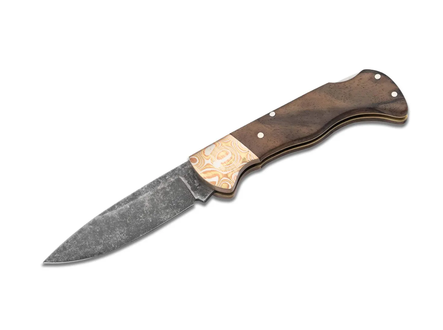 Folding Hunter Mokume Walnuss Black Stonewash