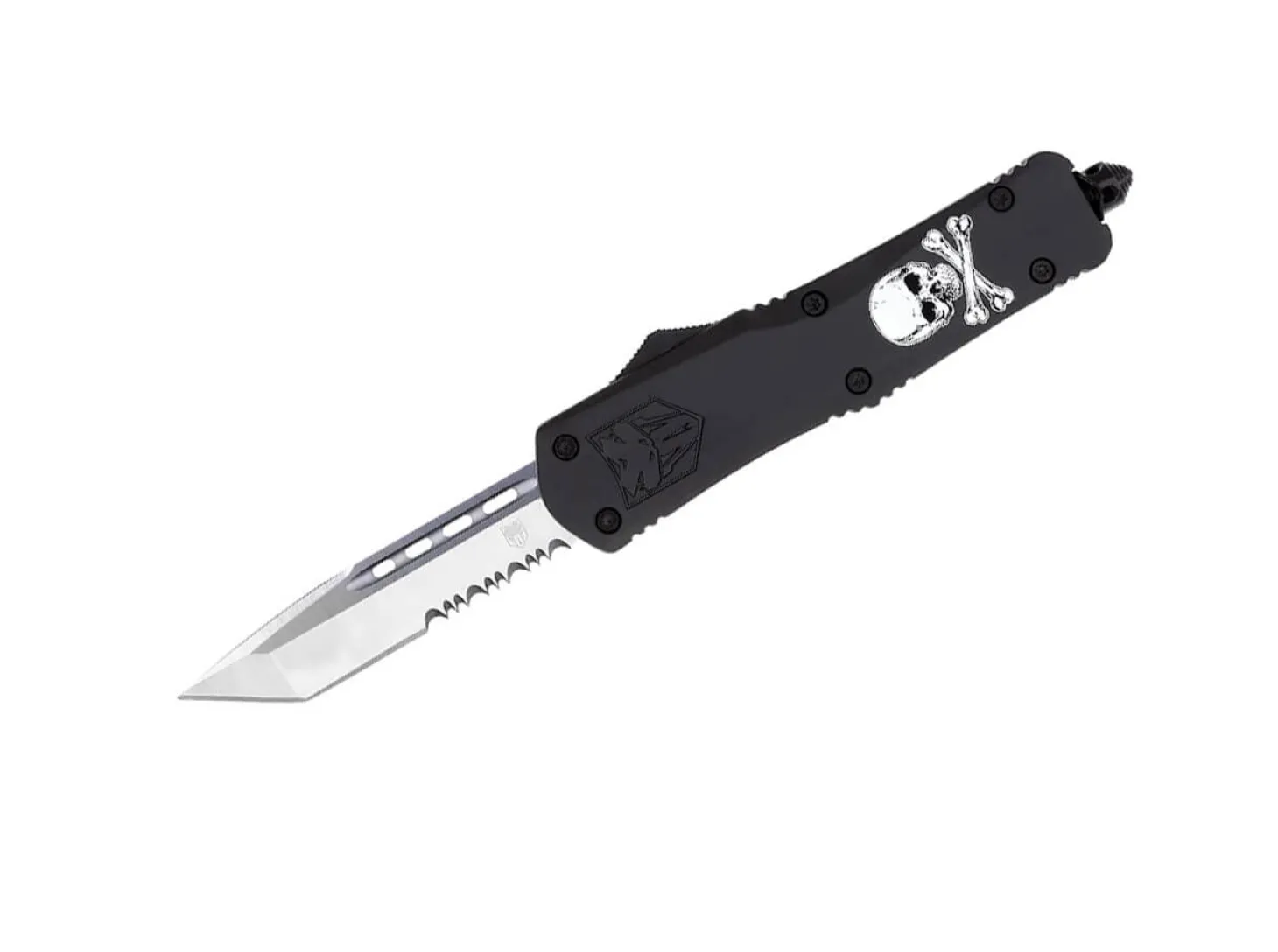 Large FS-3 Jolly Roger Black Tanto Serrated