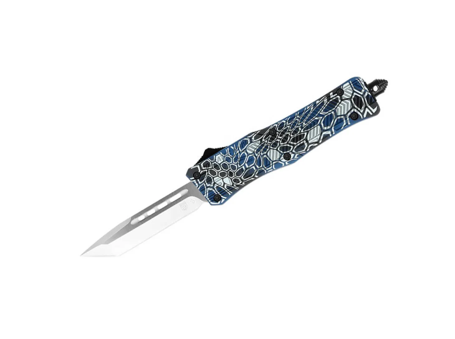 Small CTK-1 Cerakote Blue Cobra Skin Tanto Not Serrated