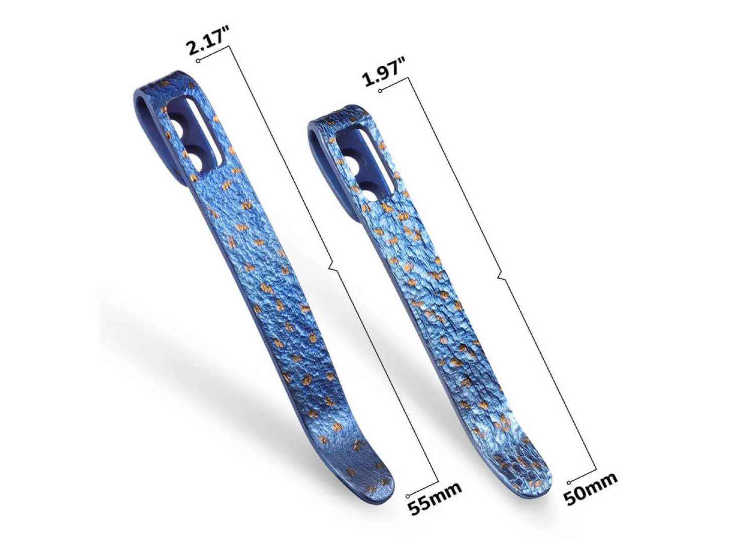 Two Flamed Titanium Clips T002B