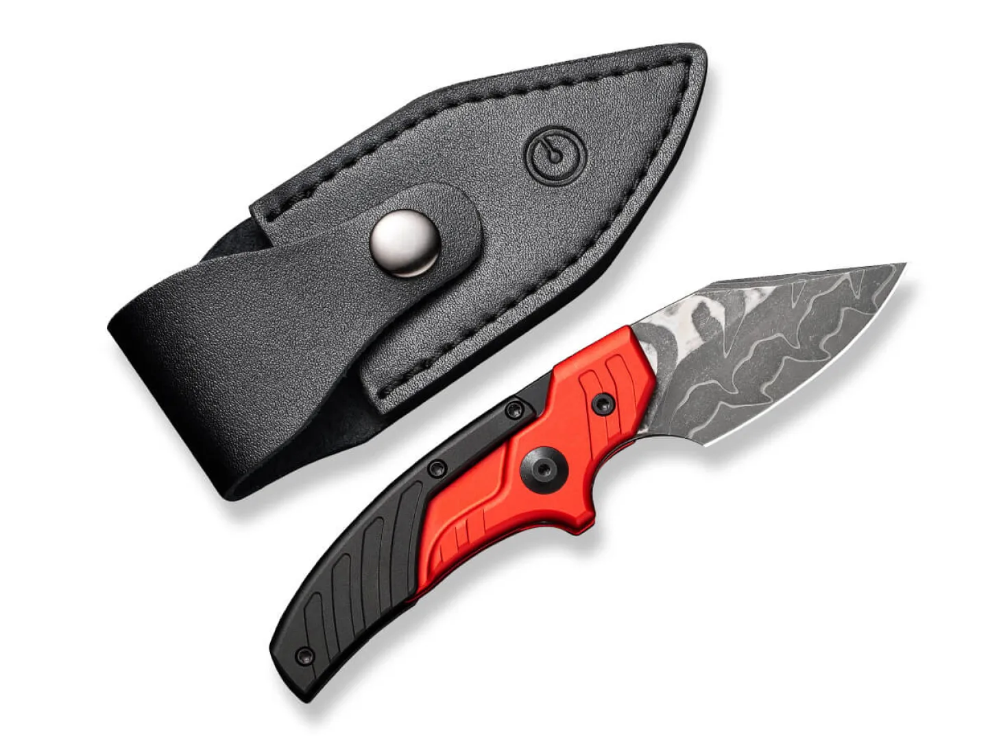 Typhoeus Aluminum Red & Black Damascus