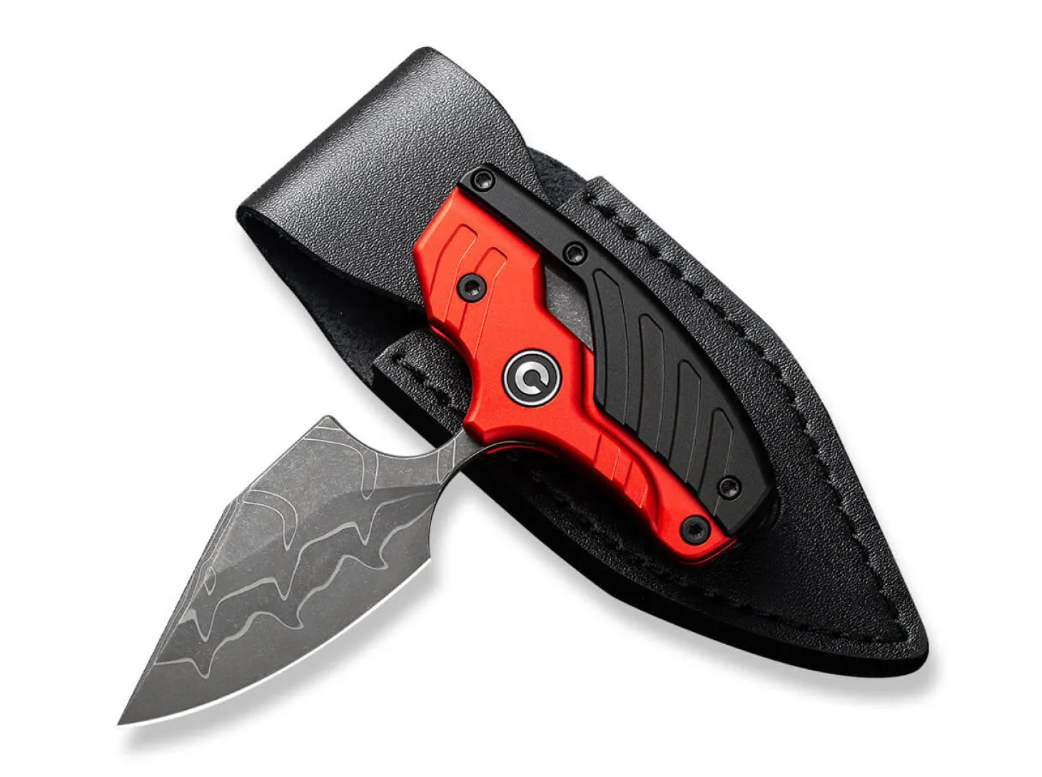 Typhoeus Aluminum Red & Black Damascus