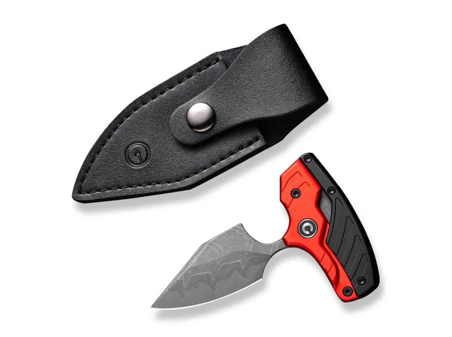 Typhoeus Aluminum Red & Black Damascus