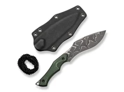 Vaquita II Micarta Green Damascus