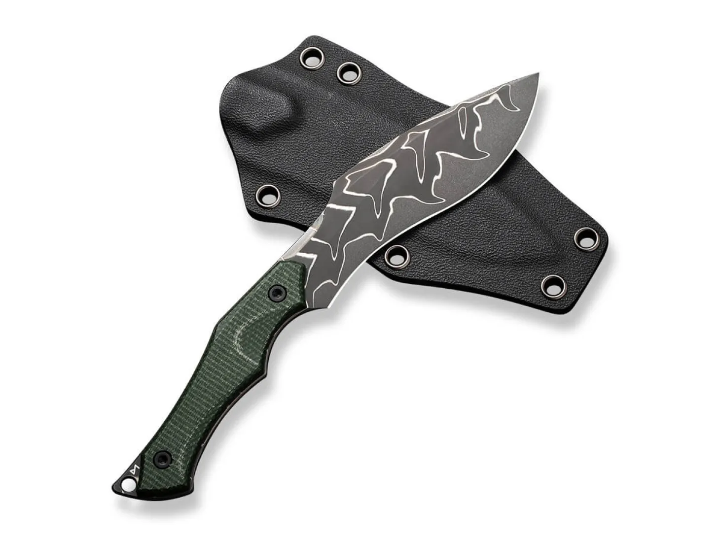 Vaquita II Micarta Green Damascus